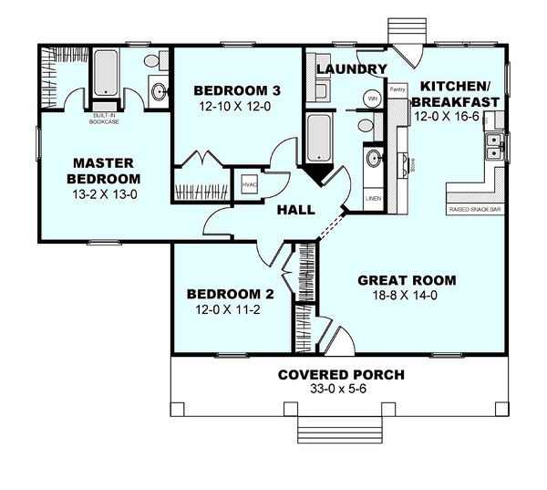 Home Plan - Cottage Floor Plan - Main Floor Plan #44-175