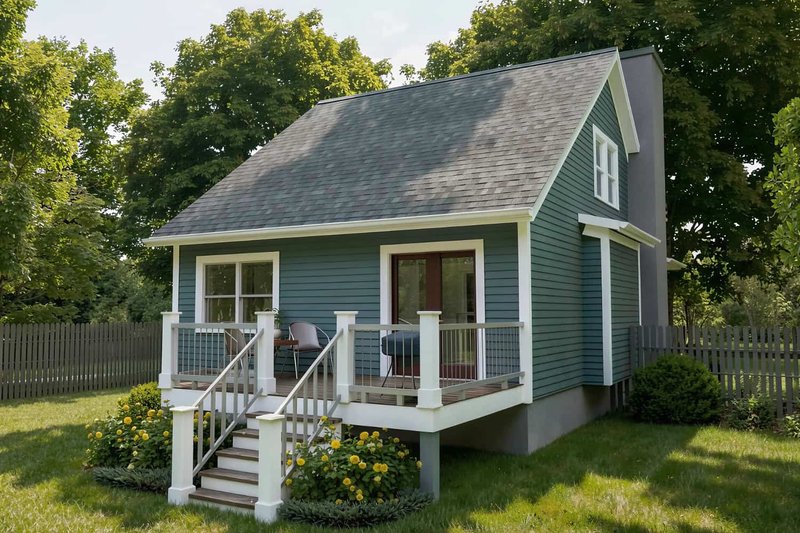 Home Plan - Exterior - Rear Elevation 1 for Bungalow House Plan #79-140 - 3 bed, 2 bath