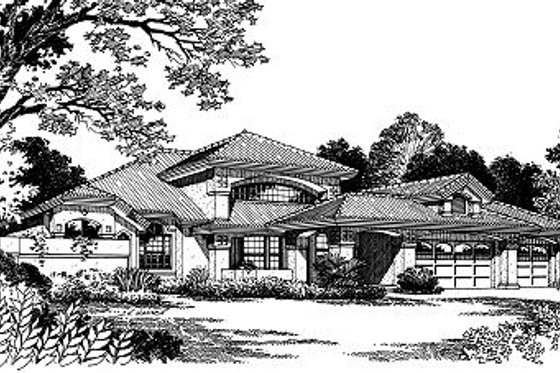 Exterior - Front Elevation for European House Plan #417-258 - 3 bed, 2.5 bath