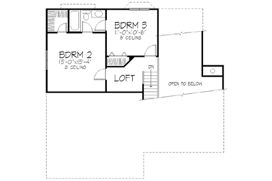 Floor Plan - Upper Floor for Country House Plan #320-437 - 3 bed, 2.5 bath