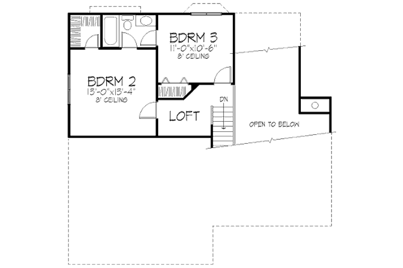 Dream House Plan - Floor Plan - Upper Floor for Country House Plan #320-437 - 3 bed, 2.5 bath