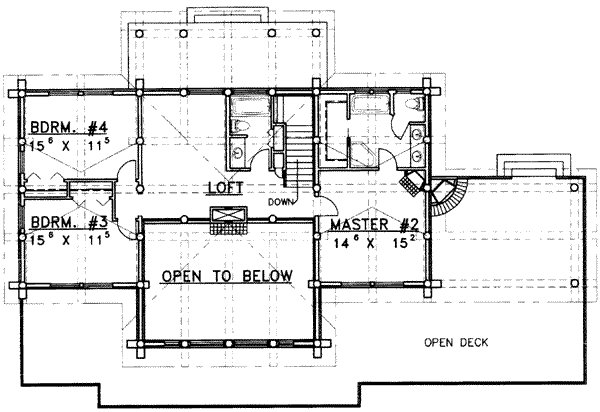 Home Plan - Log Floor Plan - Upper Floor Plan #117-401