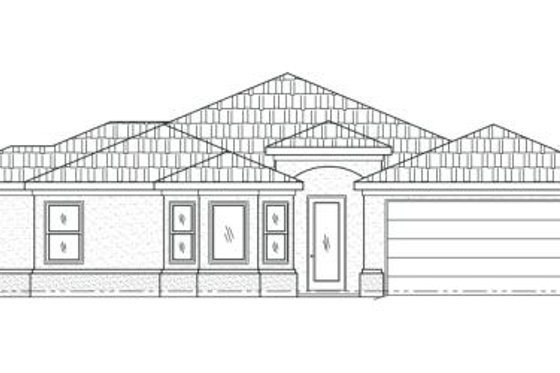 Exterior - Front Elevation for Adobe / Southwestern House Plan #24-254 - 4 bed, 2 bath