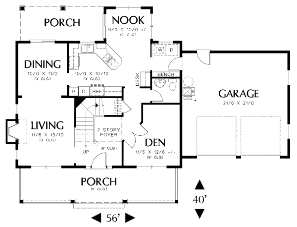 Home Plan - Country Floor Plan - Main Floor Plan #48-170