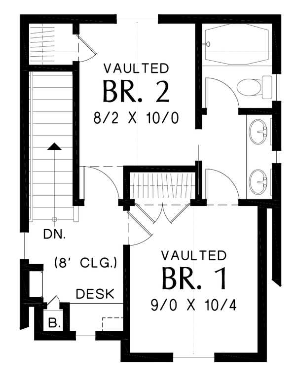Cottage Floor Plan - Upper Floor Plan #48-1010