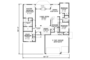 Floor Plan - Main Floor for Traditional House Plan #65-285 - 4 bed, 2 bath