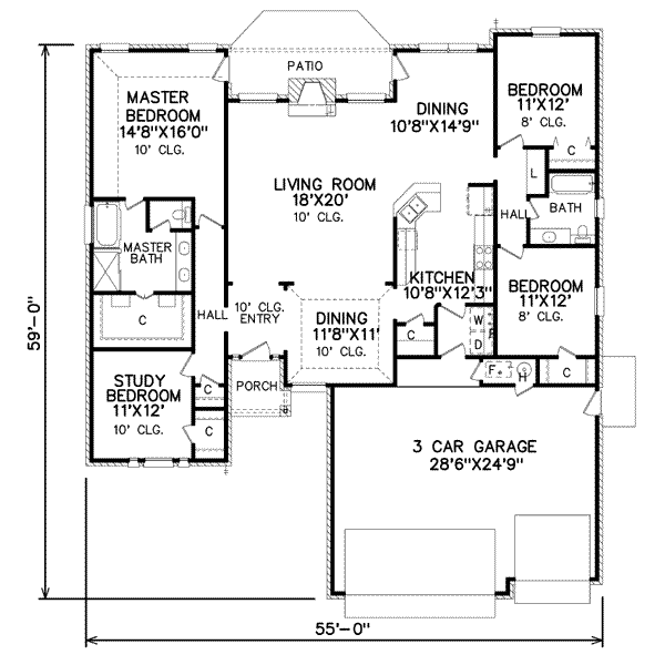 Traditional Floor Plan - Main Floor Plan #65-285