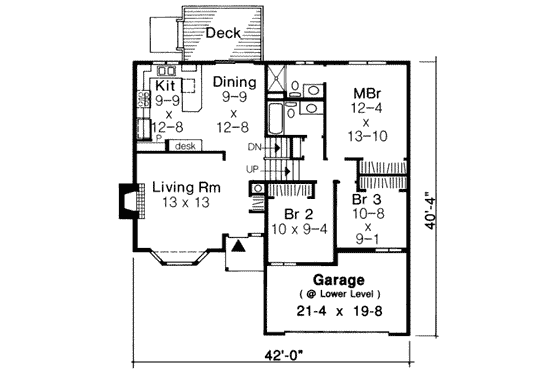 Floor Plan - Main Floor House Plan #312-242 - 3 bed, 2 bath