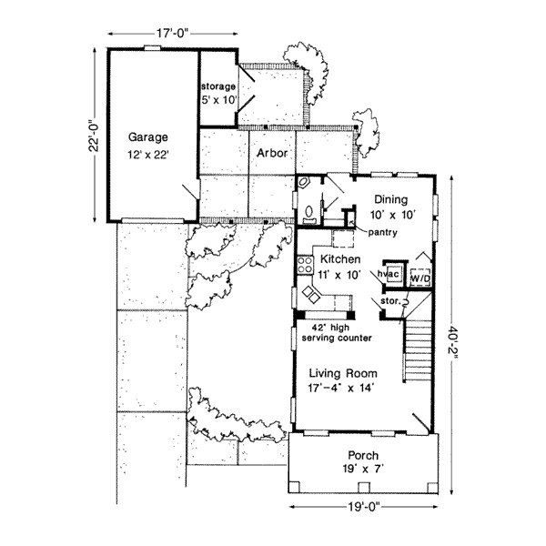 Architectural House Design - Country Floor Plan - Main Floor Plan #410-172
