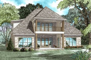 Exterior - Rear Elevation for European House Plan #17-2613 - 4 bed, 3 bath