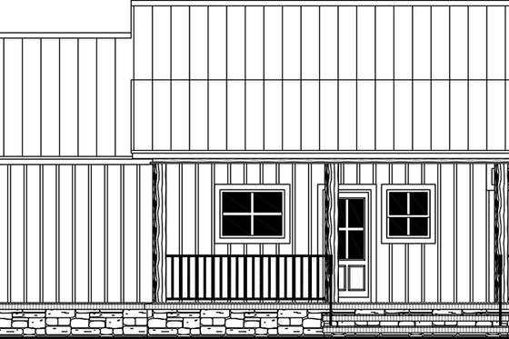Exterior - Rear Elevation for Country House Plan #21-486 - 1 bed, 1.5 bath