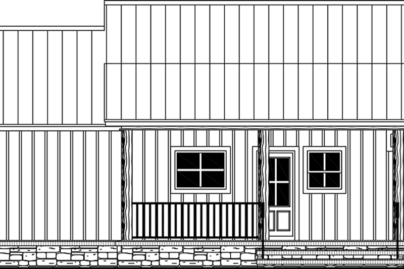 Architectural House Design - Exterior - Rear Elevation for Country House Plan #21-486 - 1 bed, 1.5 bath