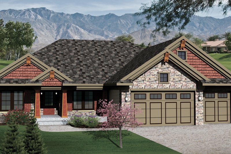Bungalow Style House Plan - 3 Beds 2 Baths 1884 Sq/Ft Plan #70-1070