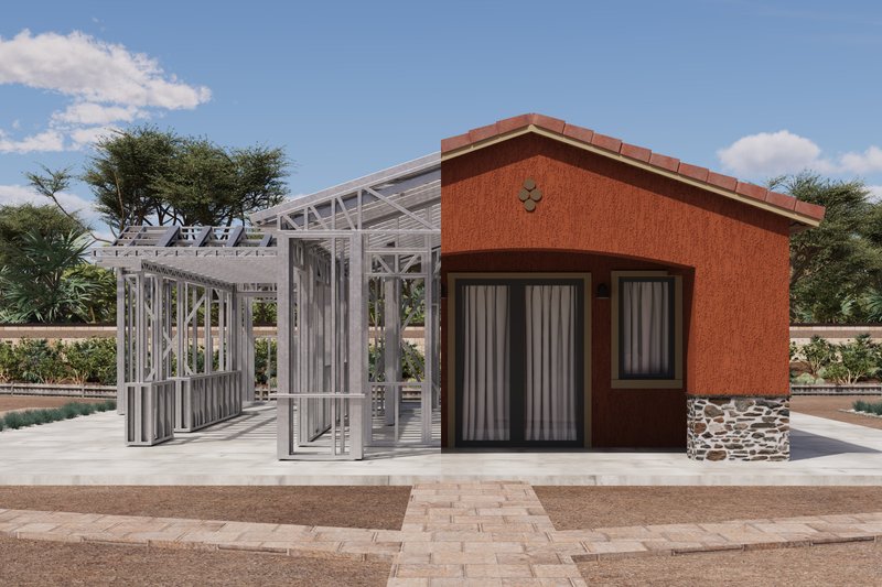 Dream House Plan - Exterior - Front Elevation 5 for Adobe / Southwestern House Plan #1106-97 - 2 bed, 2 bath