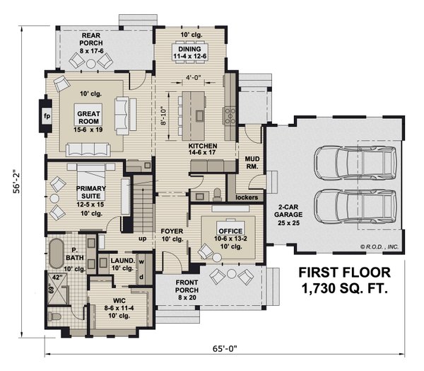 Farmhouse Floor Plan - Main Floor Plan #51-1272