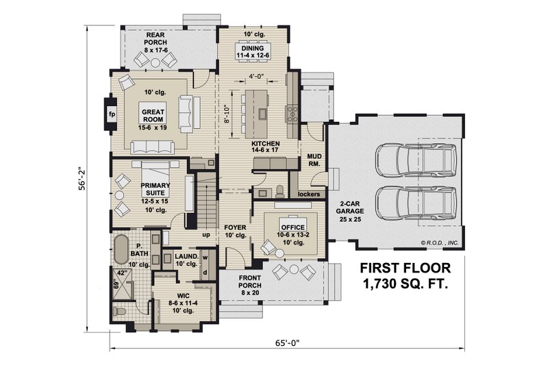 Dream House Plan - Floor Plan - Main Floor for Farmhouse House Plan #51-1272 - 4 bed, 3.5 bath