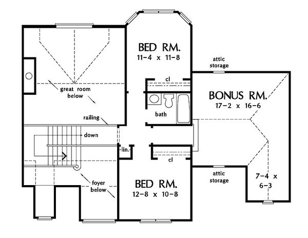 House Plan Design - European Floor Plan - Upper Floor Plan #929-570