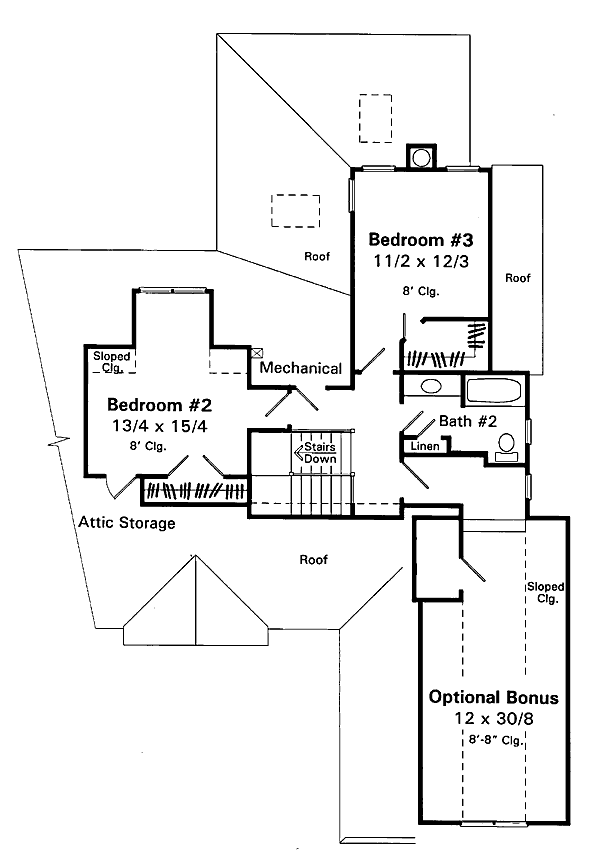 Home Plan - Traditional Floor Plan - Upper Floor Plan #41-145