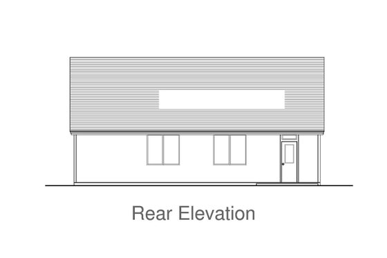 Exterior - Rear Elevation for Craftsman House Plan #53-601 - 3 bed, 2 bath