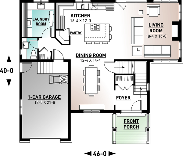 House Design - Traditional Floor Plan - Main Floor Plan #23-2285