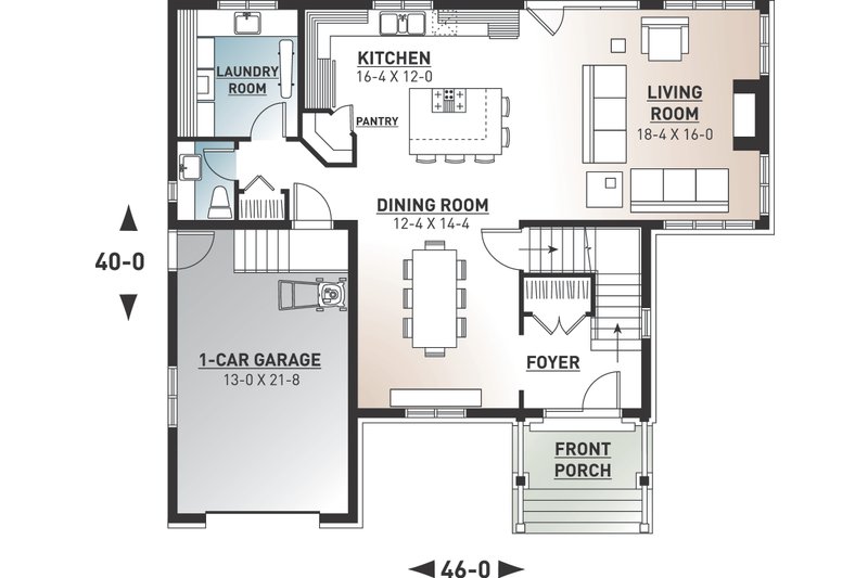 Dream House Plan - Floor Plan - Main Floor for Traditional House Plan #23-2285 - 4 bed, 2.5 bath