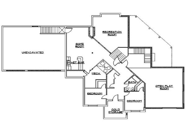 House Plan Design - Traditional Floor Plan - Lower Floor Plan #5-433