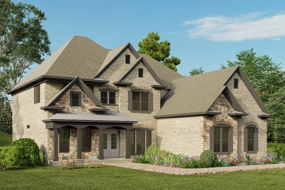 Exterior - Front Elevation 3 for Traditional House Plan #54-472 - 5 bed, 4 bath