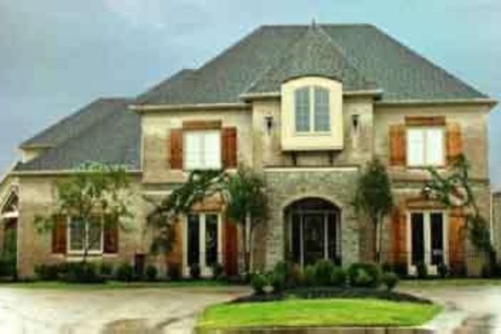 Exterior - Front Elevation for European House Plan #81-646 - 4 bed, 4 bath