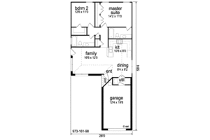 Floor Plan - Main Floor for Mediterranean House Plan #84-284 - 2 bed, 2 bath