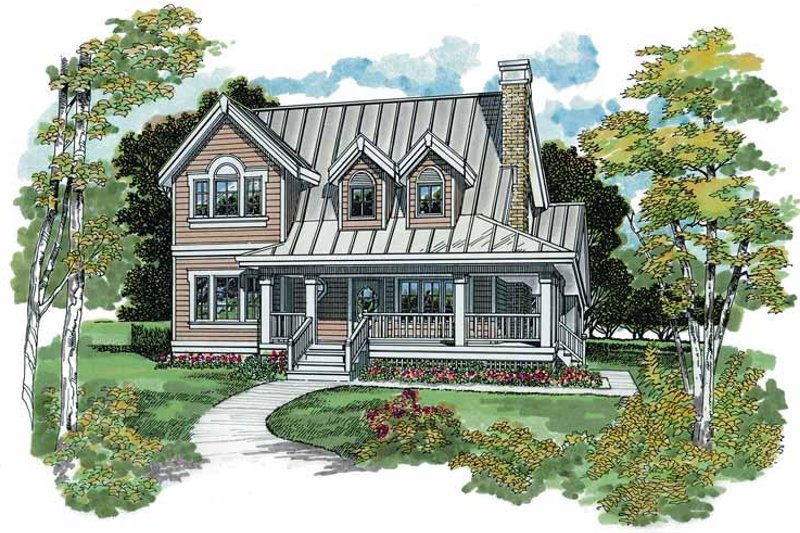 Architectural House Design - Victorian Exterior - Front Elevation Plan #47-941