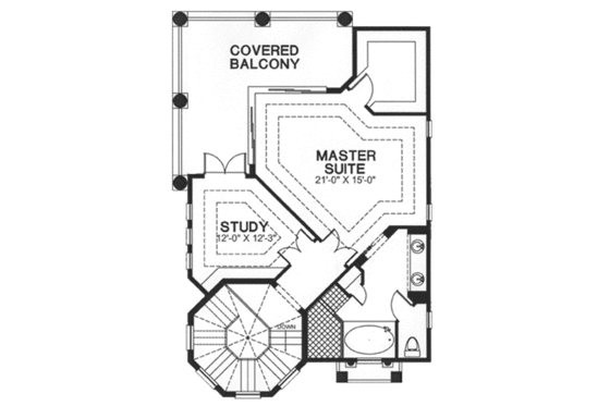 Floor Plan - Other Floor for European House Plan #115-147 - 3 bed, 2.5 bath