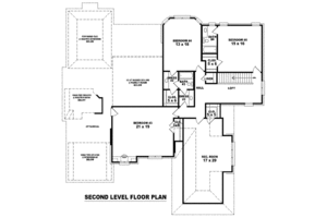 Floor Plan - Upper Floor for European House Plan #81-1325 - 5 bed, 4 bath