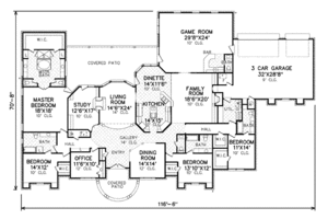 Floor Plan - Main Floor for European House Plan #65-431 - 4 bed, 5.5 bath