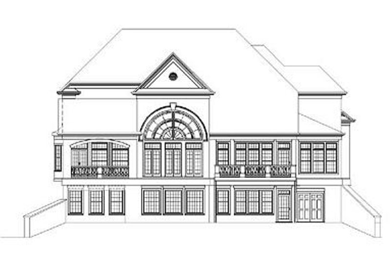 House Plan Design - Exterior - Rear Elevation for European House Plan #119-249 - 4 bed, 4 bath