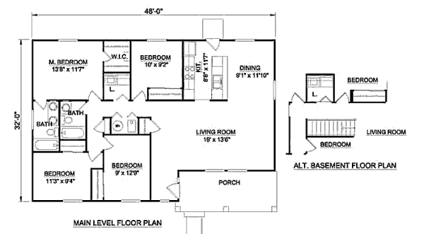 Ranch Floor Plan - Main Floor Plan #116-237