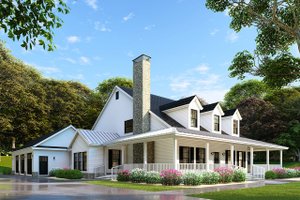 Exterior - Front Elevation 3 for Country House Plan #17-2503 - 4 bed, 3 bath