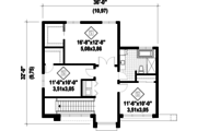 Contemporary Style House Plan - 3 Beds 1 Baths 1736 Sq/Ft Plan #25-4416 