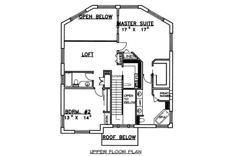Architectural House Design - Floor Plan - Upper Floor for Traditional House Plan #117-163 - 3 bed, 4 bath