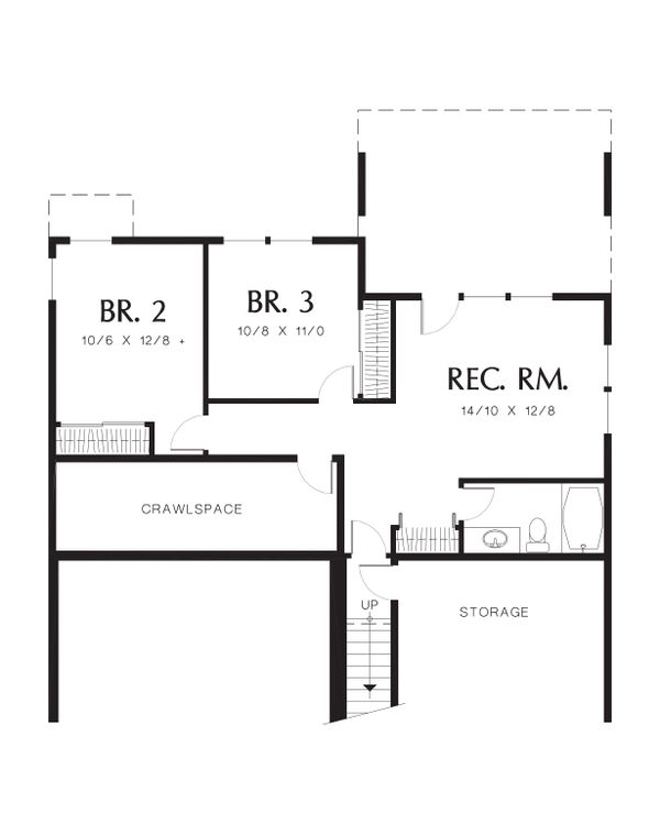 Home Plan - Lower Level Floor Plan - 2000 square foot Traditional home
