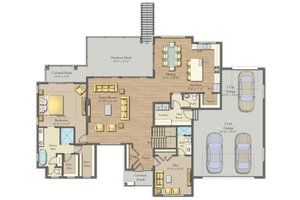 Floor Plan - Main Floor for Modern House Plan #1057-25 - 4 bed, 4 bath