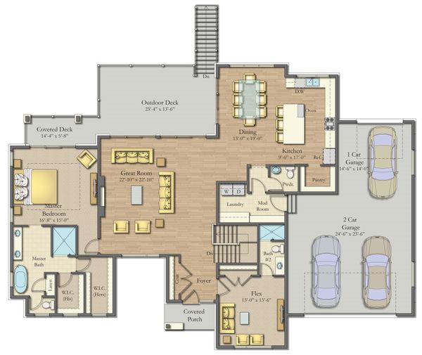 Home Plan - Modern Floor Plan - Main Floor Plan #1057-25