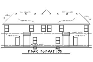 Exterior - Rear Elevation for Farmhouse House Plan #20-2549 - 3 bed, 2.5 bath