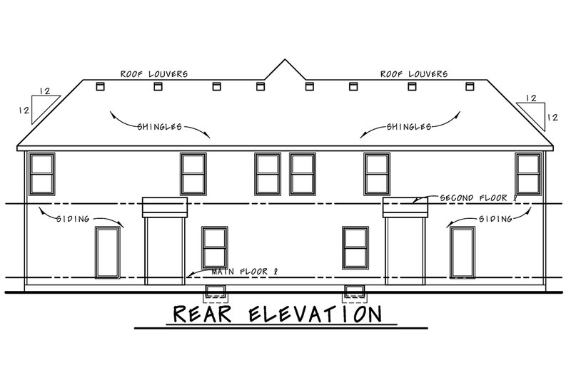 House Plan Design - Exterior - Rear Elevation for Farmhouse House Plan #20-2549 - 3 bed, 2.5 bath