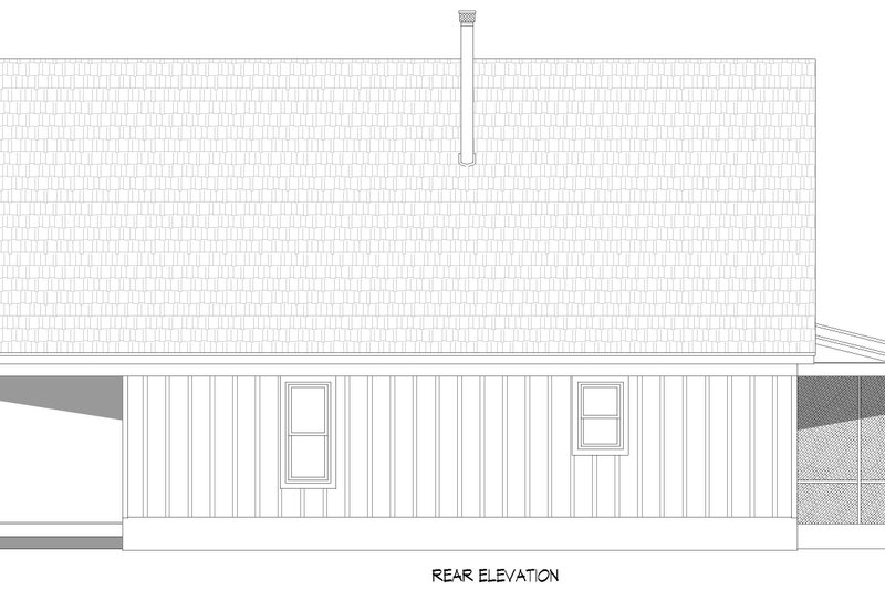 Architectural House Design - Exterior - Rear Elevation for Country House Plan #932-1244 - 1 bed, 1.5 bath