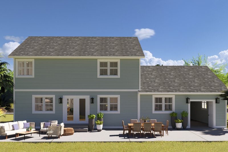 Dream House Plan - Exterior - Rear Elevation 1 for Traditional House Plan #1060-33 - 4 bed, 3.5 bath