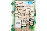 Mediterranean Style House Plan - 4 Beds 3 Baths 2727 Sq/Ft Plan #27-416 