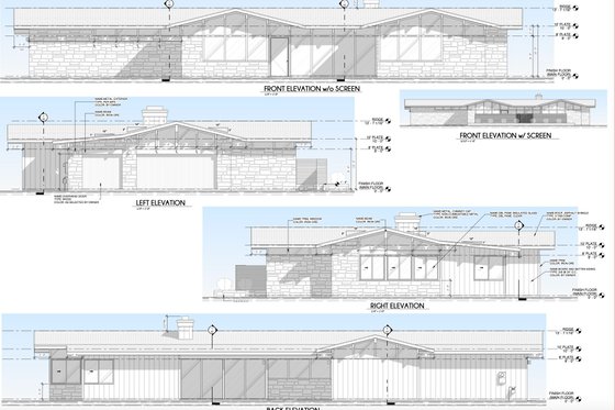 Exterior - Rear Elevation for Modern House Plan #1110-23 - 4 bed, 4 bath