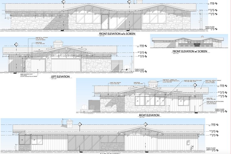 Home Plan - Exterior - Rear Elevation for Modern House Plan #1110-23 - 4 bed, 4 bath
