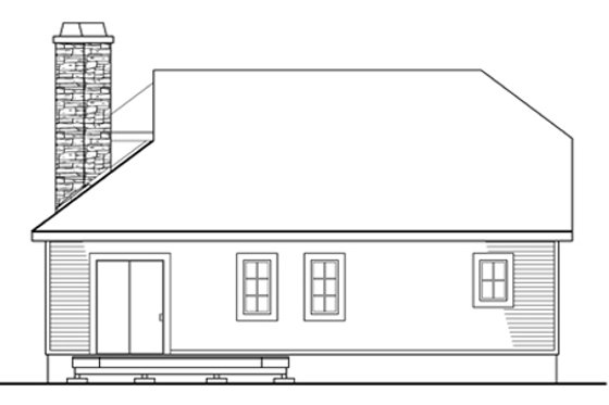 Exterior - Rear Elevation for Country House Plan #124-438 - 1 bed, 2 bath
