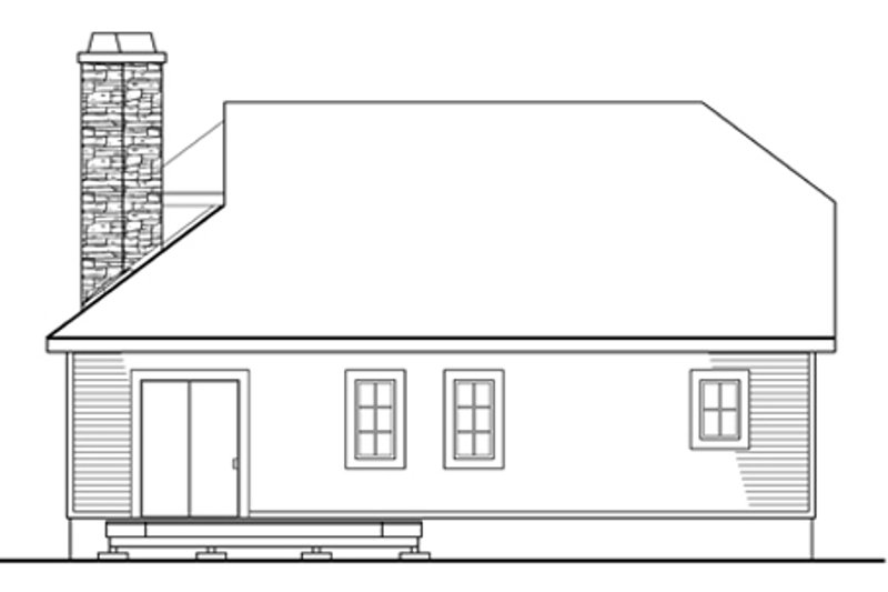 Home Plan - Exterior - Rear Elevation for Country House Plan #124-438 - 1 bed, 2 bath